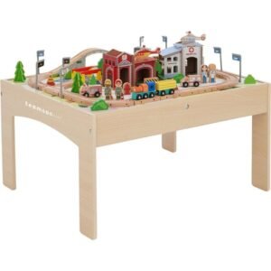 Preschool Play Lab Toys Table with 85-piece Train & Town Set